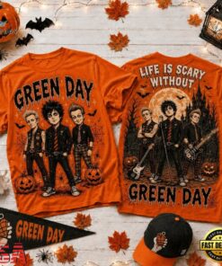 Life Is Scary Without Green Day Halloween 2026 3D Shirt , Music Fans Shirt Life IS Scary Without Green Day Halloween 2026 3D Shirt
