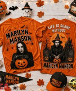 Life Is Scary Without Marilyn Manson Halloween 2026 3D Shirt , Music Fans Shirt Life IS Scary Without Marilyn Manson Halloween 2026 3D Shirt