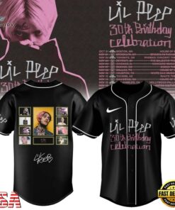Lil Peep 30th Birthday Celebration Graphic Signature Baseball Jersey, Music Artist Baseball Jersey Lil Peep 30th Birthday Celebration Graphic Signature Baseball Jersey