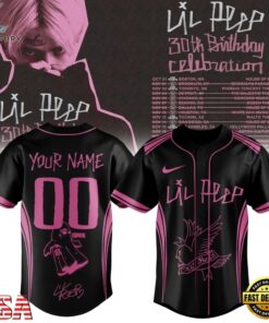 Lil Peep 30th Birthday Celebration Signature Custom Baseball Jersey, Music Artist Baseball Jersey Lil Peep 30th Birthday Celebration Signature Custom Baseball Jersey