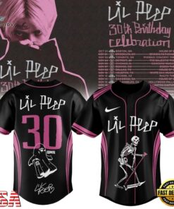 Lil Peep 30th Birthday Celebration Signature New Design Baseball Jersey, Music Artist Baseball Jersey Lil Peep 30th Birthday Celebration Signature New Design Baseball Jersey