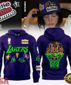 Limited Edition Los Angeles Lakers x Billie Eilish Purple Hoodie, Trending Music 3D Tee Limited Edition Los Angeles Lakers X Billie Eilish Purple Hoodie