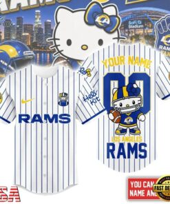 Los Angeles Rams NFL Kitty Game Day Custom Baseball Jersey Shirt , NFL Baseball Shirt Los Angeles Rams Nfl Kitty Game Day Custom Baseball Jersey Shirt