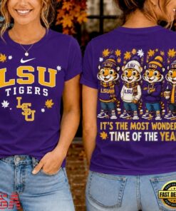 LSU Tigers 2026 NCAA Autumn Festive Cheer T Shirt , NCAA 3D Graphic Tee Lsu Tigers 2026 Ncaa Autumn Festive Cheer T Shirt