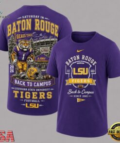LSU Tigers 2026 NCAA Back To Campus 3D Shirt , NCAA 3D Graphic Tee Lsu Tigers 2026 Ncaa Back TO Campus 3D Shirt