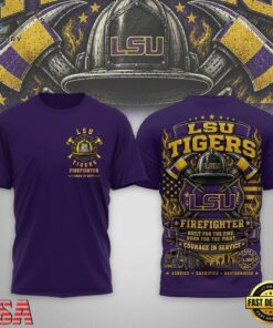 LSU Tigers 2026 NCAA Firefighter Built for the Fire 3D Shirt , NCAA 3D Graphic Tee Lsu Tigers 2026 Ncaa Firefighter Built For The Fire 3D Shirt