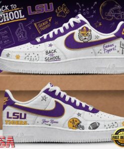 LSU Tigers 2026 NCAA Football Back To School Air Force 1 Shoes Sneakers , NCAA New Design Shoes Lsu Tigers 2026 Ncaa Football Back TO School Air Force 1 Shoes Sneakers