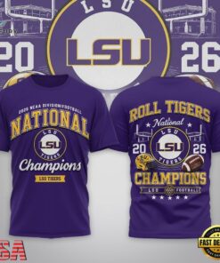 LSU Tigers NCAA Road to Glory 2026 Football Champions 3D Shirt , NCAA 3D Graphic Tee Lsu Tigers Ncaa Road TO Glory 2026 Football Champions 3D Shirt