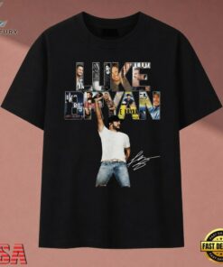 Luke Bryan Photo Text Fill Vintage Country Music Graphic T Shirt , Music 2D Graphic Tee Luke Bryan Photo Text Fill Vintage Country Music Graphic T Shirt