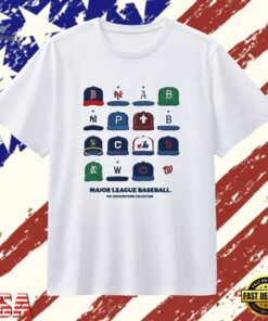 Major League Baseball The Cooperstown Collection Vintage Cap Collage T Shirt , Trendy 2D Print Shirt Major League Baseball The Cooperstown Collection Vintage Cap Collage T Shirt