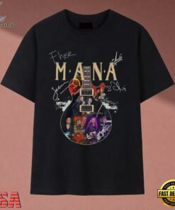 Mana Rock En Espanol Band Guitar Signatures Vintage T Shirt , Music 2D Graphic Tee Mana Rock EN Espanol Band Guitar Signatures Vintage T Shirt