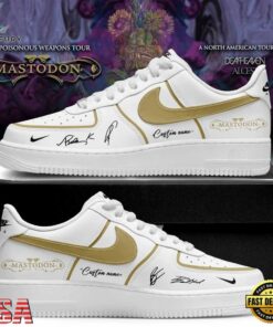 Mastodon Poisonous Weapons Tour 2026 Custom White Air Force 1 Shoes