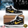 Megadeth 2026 Signed Black Air Jordan 1 Hightop Shoes , Music AJ1 Sneakers Megadeth 2026 Signed Black Air Jordan 1 Hightop Shoes