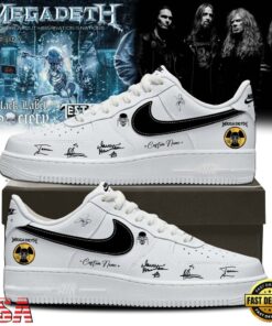 Megadeth 2026 Signed White Air Force 1 Shoes Sneaker