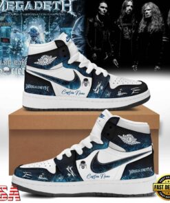 Megadeth Limited Signed Air Jordan 1 Hightop Shoes , Music AJ1 Sneakers Megadeth Limited Signed Air Jordan 1 Hightop Shoes