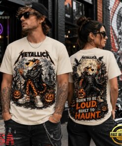 Metallica Chester Cheetah Haunted Riffs Halloween 3D Shirt, Trending Music 3D Tee Metallica Chester Cheetah Haunted Riffs Halloween 3D Shirt