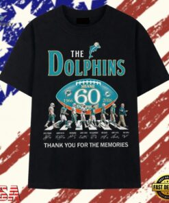 Miami Dolphins 60th Anniversary 1966 2026 Abbey Road Signatures T Shirt , Trendy 2D Print Shirt Miami Dolphins 60th Anniversary 1966 2026 Abbey Road Signatures T Shirt