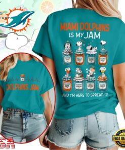Miami Dolphins NFL Jam Snoopy Peanuts Football Fan 3D Shirt, Sports Fans 3D Shirt Miami Dolphins Nfl Jam Snoopy Peanuts Football Fan 3D Shirt