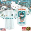 Miami Dolphins NFL Kitty Game Day Custom Baseball Jersey Shirt , NFL Baseball Shirt Miami Dolphins Nfl Kitty Game Day Custom Baseball Jersey Shirt