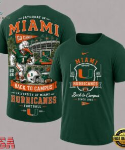 Miami Hurricanes 2026 NCAA Back To Campus 3D Shirt , NCAA 3D Graphic Tee Miami Hurricanes 2026 Ncaa Back TO Campus 3D Shirt
