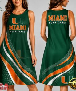 Miami Hurricanes NCAA Team Pride Women's Sleeveless Dress, NCAA Women Summer Dress Miami Hurricanes Ncaa Team Pride Women S Sleeveless Dress