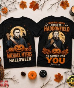 Michael Myers Haddonfield Halloween Two Sided T Shirt , Music Fans Shirt Michael Myers Haddonfield Halloween Two Sided T Shirt