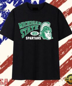 Michigan State Spartans 1855 MSU NCAA college sports T Shirt, Trendy 2D Print Shirt Michigan State Spartans 1855 Msu Ncaa College Sports T Shirt