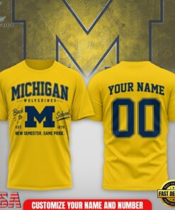 Michigan Wolverines NCAA Campus Pride Back to School 2026 Personalized 3D Shirt , NCAA 3D Graphic Tee Michigan Wolverines Ncaa Campus Pride Back TO School 2026 Personalized 3D Shirt