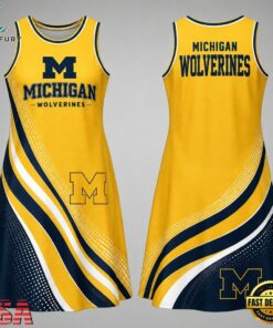 Michigan Wolverines NCAA Team Pride Women's Sleeveless Dress, NCAA Women Summer Dress Michigan Wolverines Ncaa Team Pride Women S Sleeveless Dress