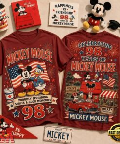 Mickey Mouse 98th Anniversary Patriotic Memories Graphic Shirt , Trending Music 3D Tee Mickey Mouse 98th Anniversary Patriotic Memories Graphic Shirt