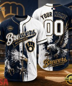 Milwaukee Brewers 2026 MLB Eagle America Personalized Baseball Jersey , MLB Team Baseball Jersey Milwaukee Brewers 2026 Mlb Eagle America Personalized Baseball Jersey
