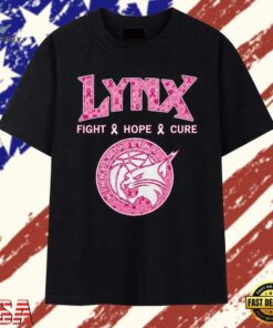 Minnesota Lynx Fight Hope Cure Breast Cancer Awareness Ribbon T Shirt, Trendy 2D Print Shirt Minnesota Lynx Fight Hope Cure Breast Cancer Awareness Ribbon T Shirt