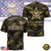 Minnesota Vikings NFL Veterans US Army Camo New Design 3D Shirt , Sports Fans 3D Shirt Minnesota Vikings Nfl Veterans US Army Camo New Design 3D Shirt