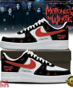Motionless In White The Sweat And Blood Tour Signed 2026 Black Air Force 1 Shoes Sneakers