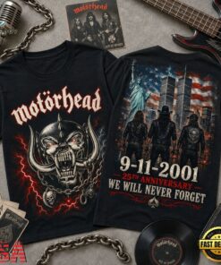 Motörhead 911 Memorial 25th Anniversary 3D Shirt , Trending Music 3D Tee Motorhead 911 Memorial 25th Anniversary 3D Shirt