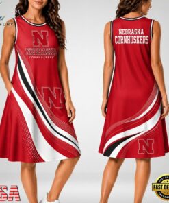 Nebraska Cornhuskers NCAA Team Pride Women's Sleeveless Dress, NCAA Women Summer Dress Nebraska Cornhuskers Ncaa Team Pride Women S Sleeveless Dress