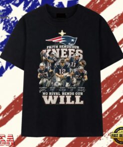 New England Patriots Faith Bends Our Knees No Rival Bends Our Will T Shirt, Trendy 2D Print Shirt New England Patriots Faith Bends Our Knees NO Rival Bends Our Will T Shirt