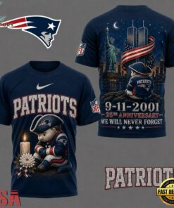 New England Patriots NFL 9 11 25th Anniversary Never Forget Memorial 3D T Shirt, Sports Fans 3D Shirt New England Patriots Nfl 9 11 25th Anniversary Never Forget Memorial 3D T Shirt