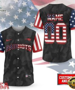 New England Patriots NFL American Pride Custom Baseball Jersey Shirt , NFL Baseball Shirt New England Patriots Nfl American Pride Custom Baseball Jersey Shirt
