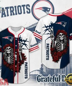 New England Patriots NFL Game Day Grateful Dead Baseball Jersey Shirt, NFL Baseball Shirt New England Patriots Nfl Game Day Grateful Dead Baseball Jersey Shirt