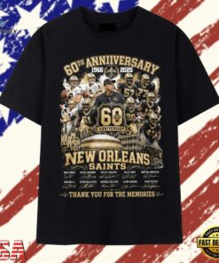 New Orleans Saints 60th Anniversary 1966 2026 Thank You For The Memories T Shirt, Trendy 2D Print Shirt New Orleans Saints 60th Anniversary 1966 2026 Thank You For The Memories T Shirt