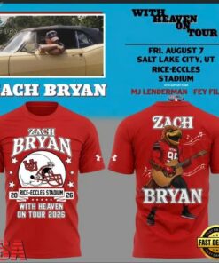 New Shirt Zach Bryan x Utah Utes Football, With Heaven On Tour 2026 T Shirt , Music Design T Shirt New Shirt Zach Bryan X Utah Utes Football With Heaven ON Tour 2026 T Shirt
