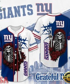 New York Giants NFL Game Day Grateful Dead Baseball Jersey Shirt, NFL Baseball Shirt New York Giants Nfl Game Day Grateful Dead Baseball Jersey Shirt