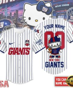 New York Giants NFL Kitty Game Day Custom Baseball Jersey Shirt , NFL Baseball Shirt New York Giants Nfl Kitty Game Day Custom Baseball Jersey Shirt