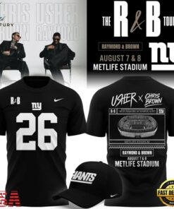New York Giants x Usher & Chris Brown 2026 Limited Edition Black T Shirt , Music Design T Shirt New York Giants X Usher Chris Brown 2026 Limited Edition Black T Shirt