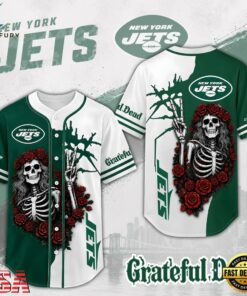New York Jets NFL Game Day Grateful Dead Baseball Jersey Shirt, NFL Baseball Shirt New York Jets Nfl Game Day Grateful Dead Baseball Jersey Shirt