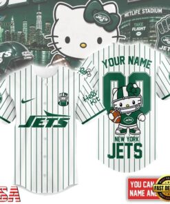 New York Jets NFL Kitty Game Day Custom Baseball Jersey Shirt , NFL Baseball Shirt New York Jets Nfl Kitty Game Day Custom Baseball Jersey Shirt