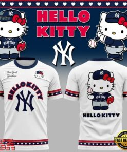 New York Yankees x Hello kitty Day 2026 T Shirt, Trending Music 3D Tee New York Yankees X Hello Kitty Day 2026 T Shirt
