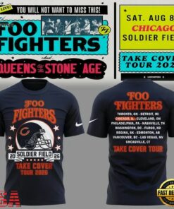 Newest Shirt Foo Fighters x Chicago Bears, Take Cover Tour 2026 T Shirt , Music Design T Shirt Newest Shirt Foo Fighters X Chicago Bears Take Cover Tour 2026 T Shirt