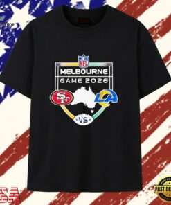 NFL Melbourne game 2026 San Francisco 49ers vs Los Angeles Rams T Shirt, Trendy 2D Print Shirt Nfl Melbourne Game 2026 San Francisco 49ers VS Los Angeles Rams T Shirt